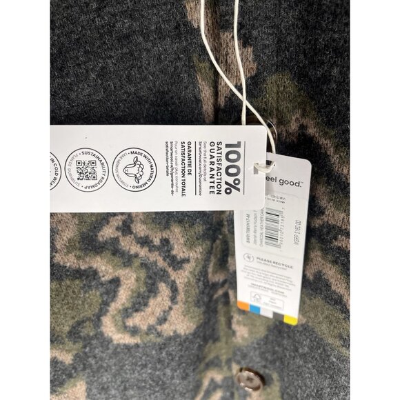 SMARTWOOL x JIBBERISH Men's Charcoal Heather Camo Hudson Sweater Cardigan NWT M - Picture 3 of 6